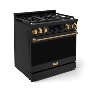 Thor Kitchen Black Stainless Steel Freestanding Professional Liquid Propane Gas Range|Gordon Ramsay Series (6 cu.ft.) - RSG36BLP-BRZ