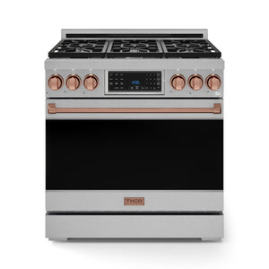 Thor Kitchen Stainless Steel Freestanding Professional Liquid Propane Gas Range|Gordon Ramsay Series (6 cu.ft.) - RSG36LP-RSG