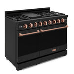 Thor Kitchen Black Stainless Steel Freestanding Professional Double Oven Gas Range|Gordon Ramsay Series (7 cu.ft.) - RSG48EB-RSG