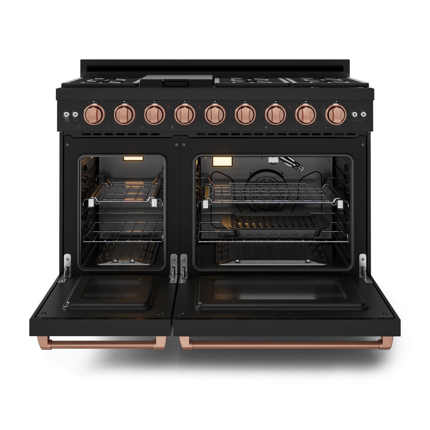 Thor Kitchen Black Stainless Steel Freestanding Professional Double Oven Gas Range|Gordon Ramsay Series (7 cu.ft.) - RSG48EB-RSG