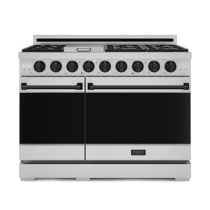 Thor Kitchen Stainless Steel Freestanding Professional Double Oven Gas Range|Gordon Ramsay Series (7 cu.ft.) - RSG48ELP-BLK