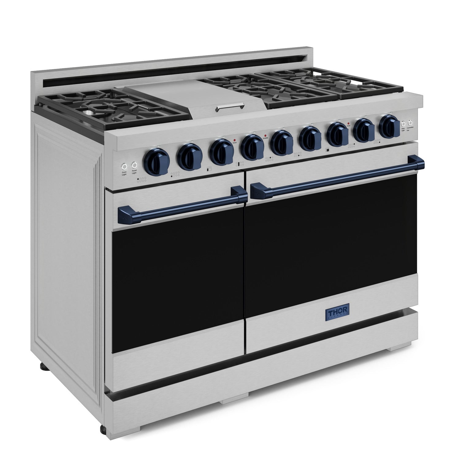 Thor Kitchen Stainless Steel Freestanding Professional Double Oven Gas Range|Gordon Ramsay Series (7 cu.ft.) - RSG48E-BLU