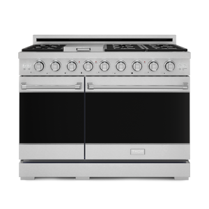 Thor Kitchen Stainless Steel Freestanding Professional Double Oven Gas Range|Gordon Ramsay Series (7 cu.ft.)- RSG48E