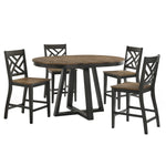 Addie 5-Piece Extendable Counter Height Dining Set with Lattice-Back Stools - Brown
