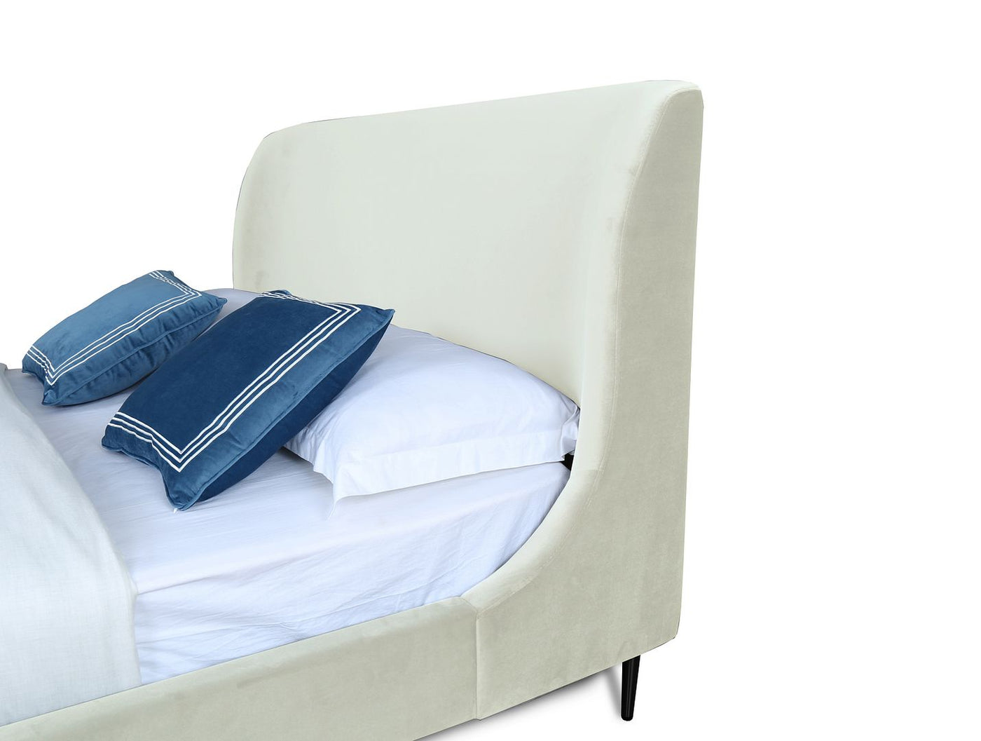 Stege Full-Size Bed - Cream/Black Legs