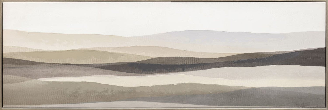 Mountains in Beige Wall Art - Light Brown/Beige - 60 X 21