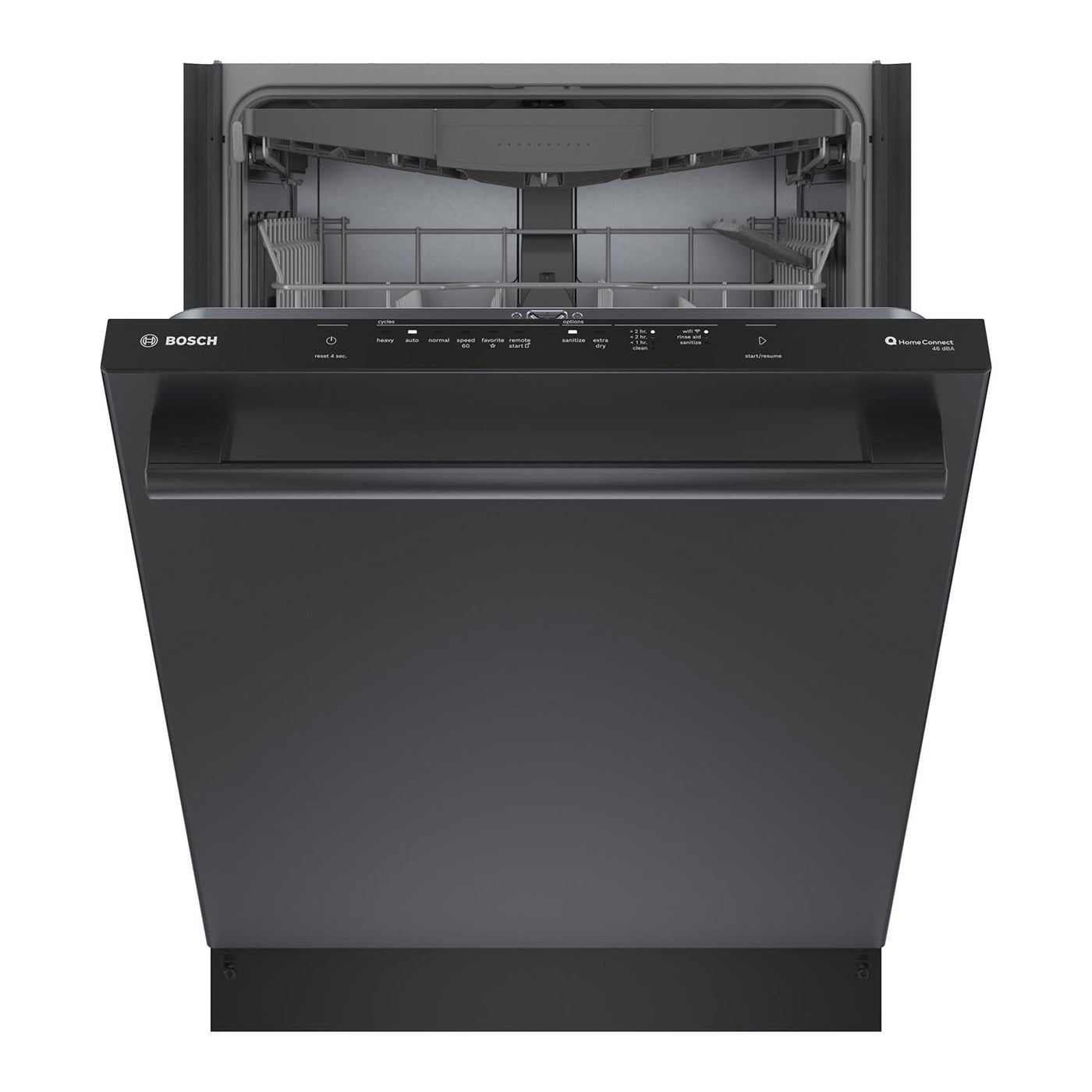 Bosch Black Stainless Steel Anti Fingerprint 24" Smart Dishwasher with Home Connect, Third Rack - SHX5AEM4N