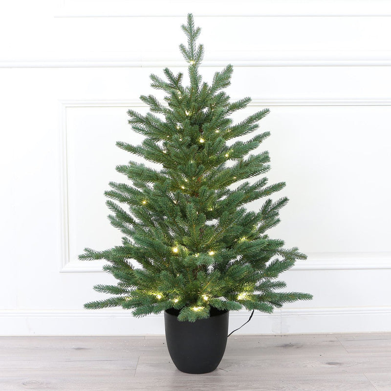 Kiruna 3 Ft Potted Balsam Fir Tabletop Christmas Tree - Warm White