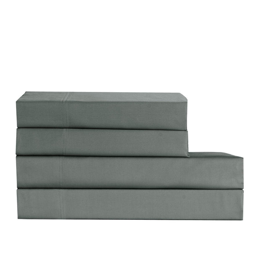 Cotton House 100% Cotton Pima Queen Sheet Set - 500 Thread Count Charcoal Grey