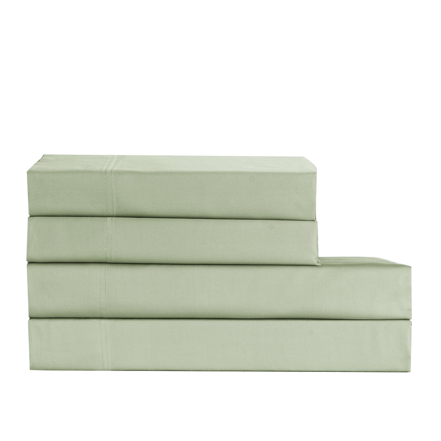 Cotton House 100% Cotton Pima Queen Sheet Set - 500 Thread Count Sage Green
