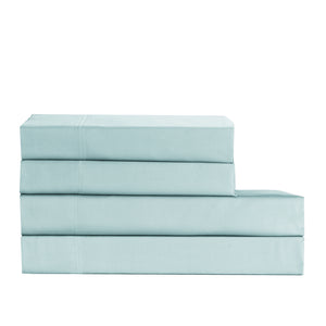 Cotton House 100% Cotton Pima Twin Sheet Set - 500 Thread Count Winter Sky Blue