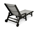POLYWOOD® Coastal Wheel Chaise - Black/Metallic