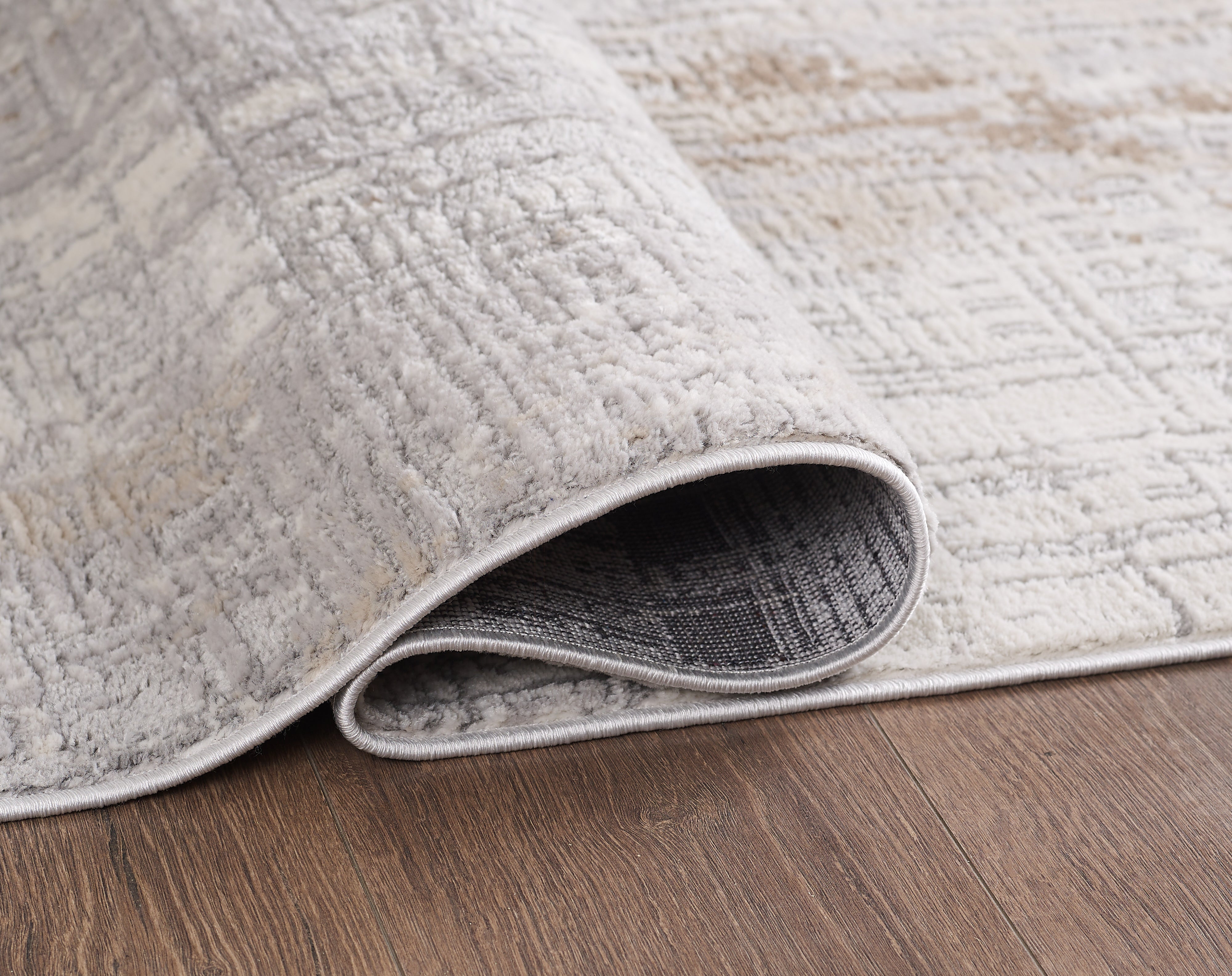 L2 Decor Symphony Area Rug 8' x 11' with Underpad - Grey, Grey