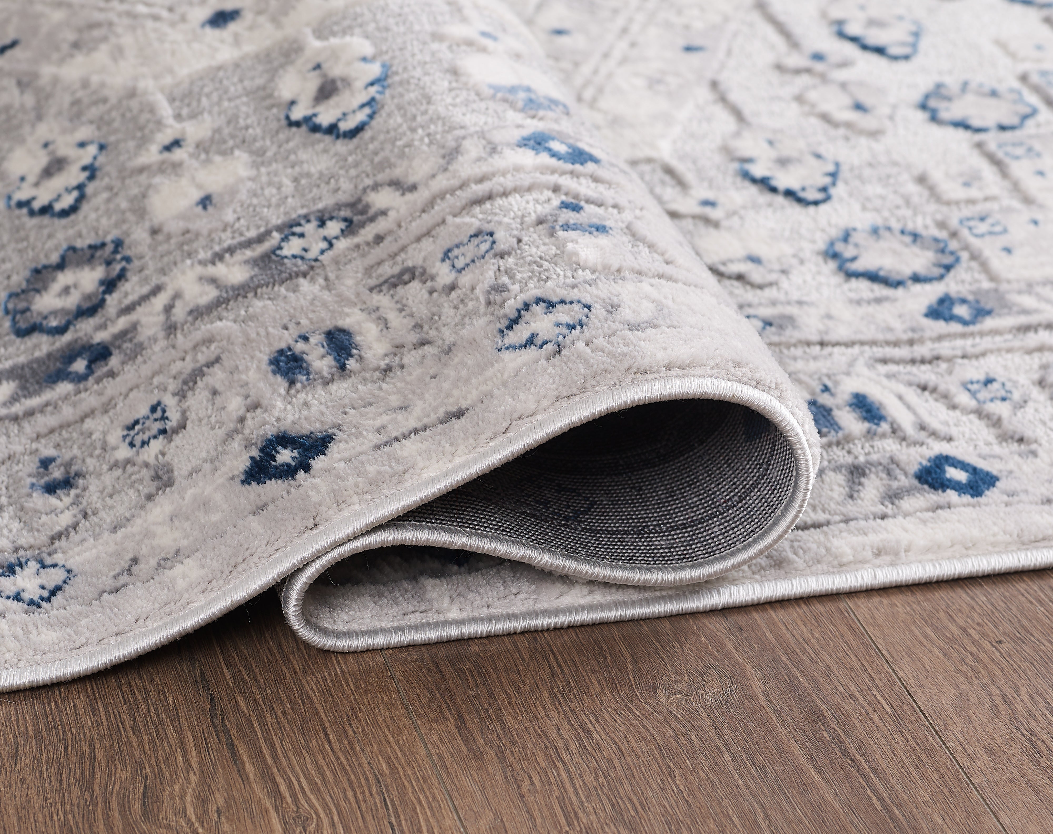 L2 Decor Symphony Area Rug 7' x 10' with Underpad - Grey, Light Grey