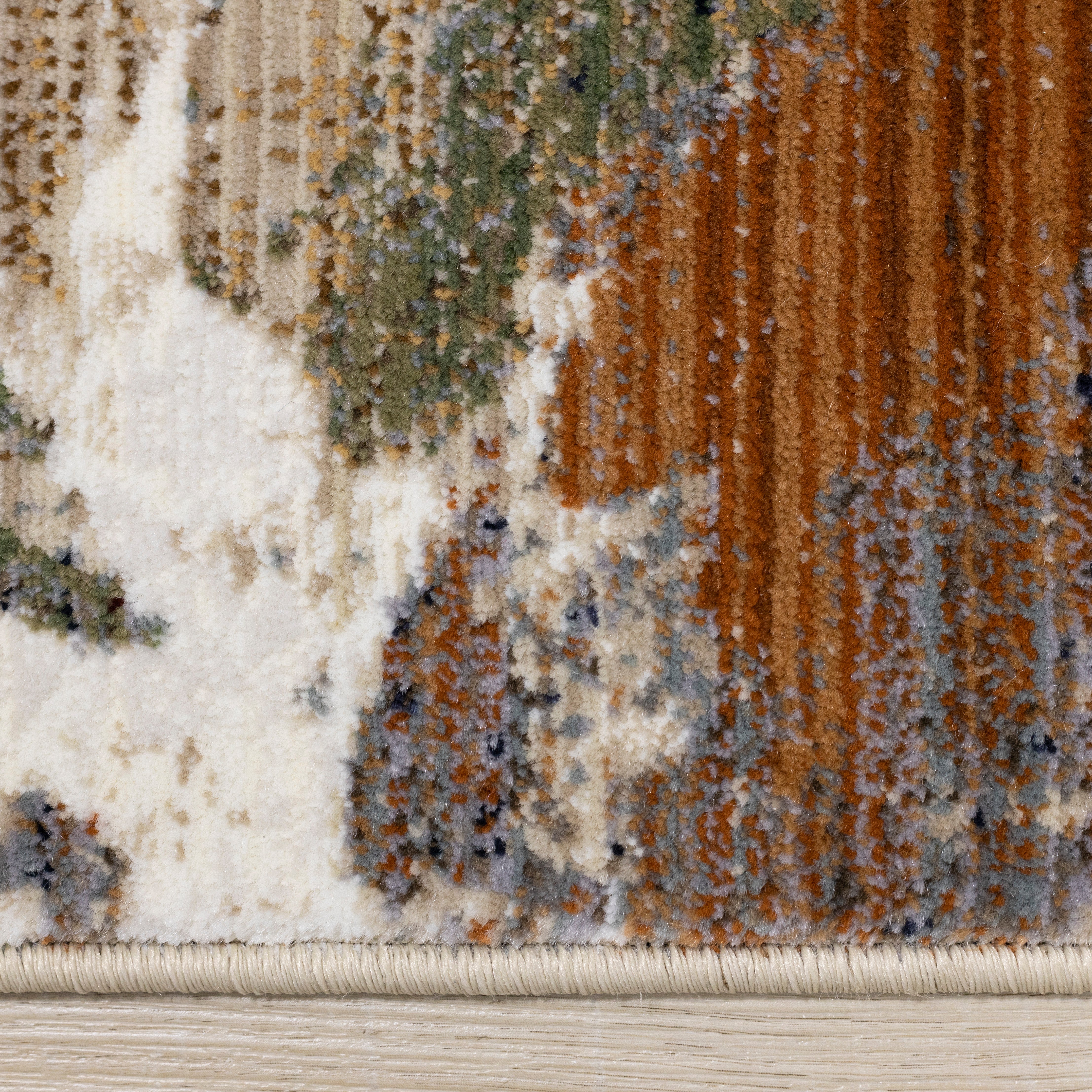 Rustic Garden 7'10" x 10'2" Warm Toned Floral Print Area Rug - Cream