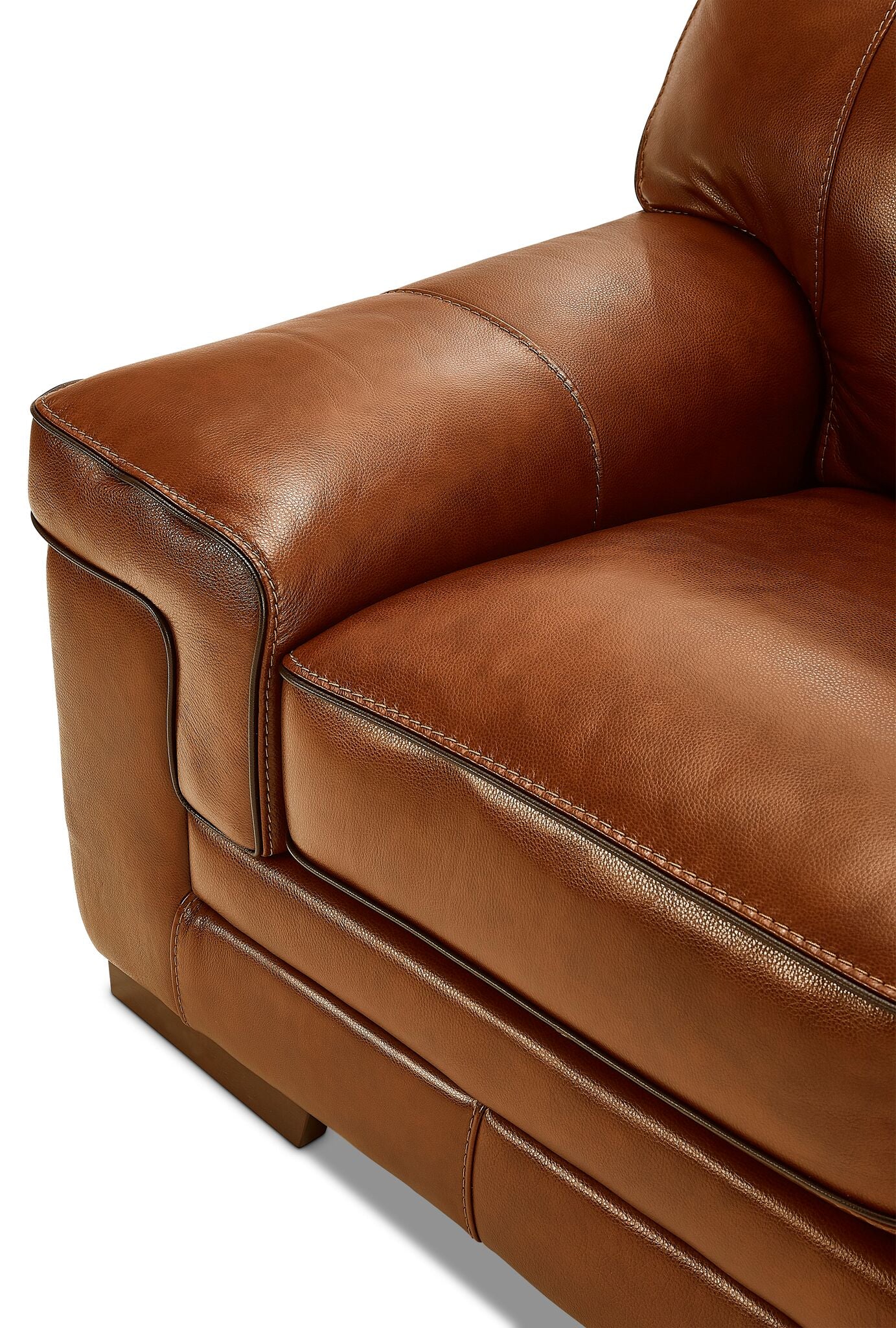 Stampede Leather Sofa and Loveseat Set - Chestnut