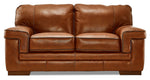 Stampede Leather Loveseat - Chestnut