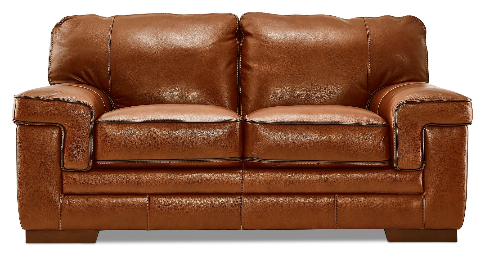 Stampede Leather Loveseat - Chestnut