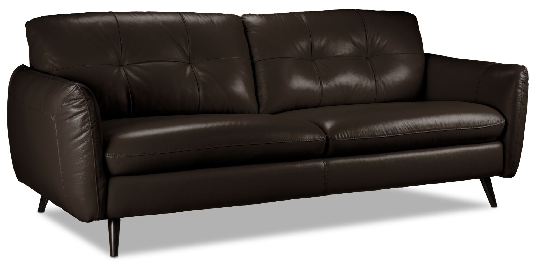 Carlino Leather Sofa - Chocolate