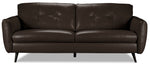 Carlino Leather Sofa - Chocolate