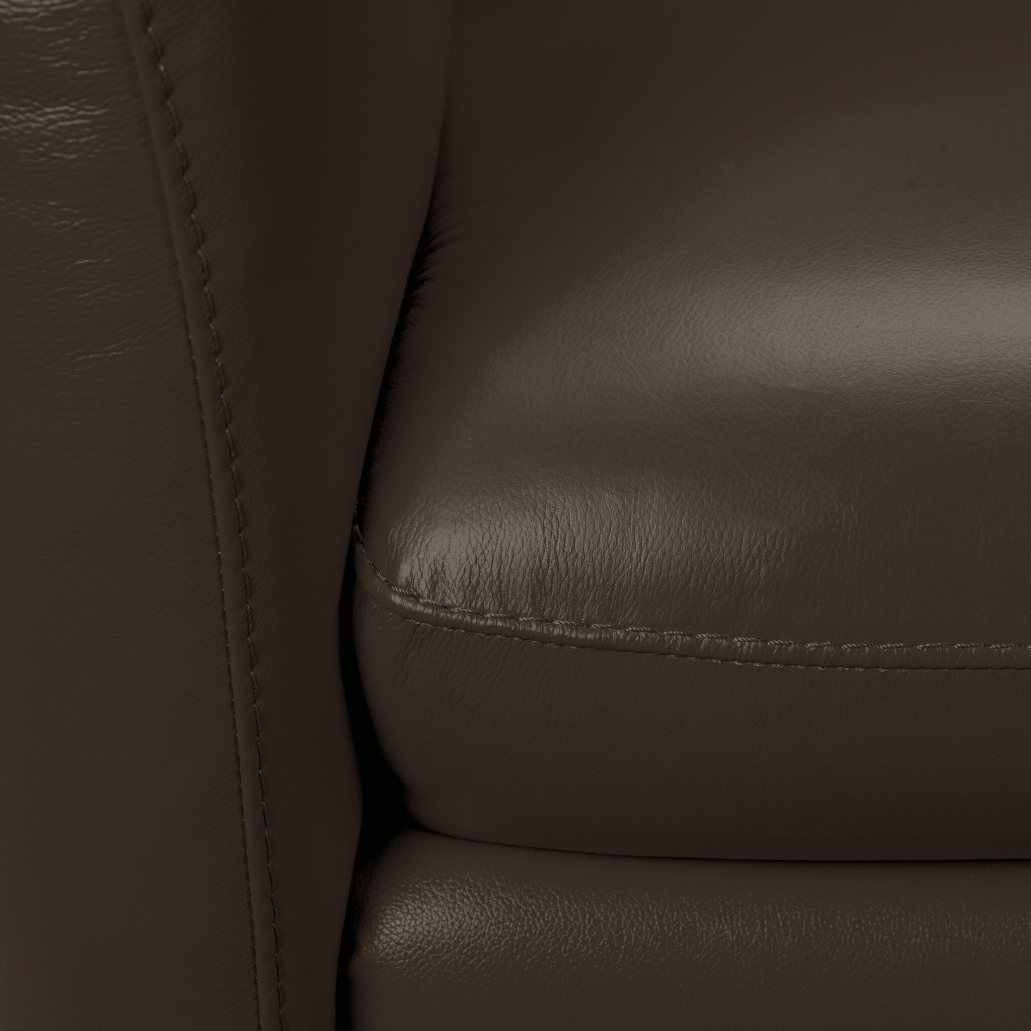 Carlino Leather Sofa - Chocolate