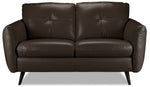 Carlino Leather Loveseat - Chocolate