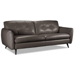 Carlino Leather Sofa and Chair Set - Grey