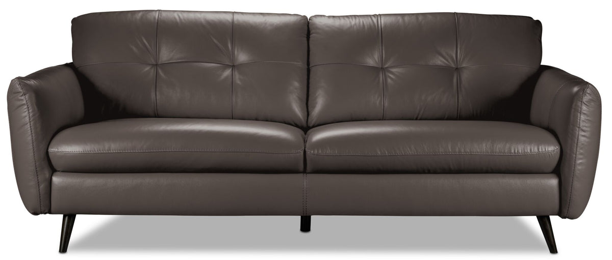 Carlino Leather Sofa - Grey