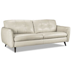 Carlino Leather Sofa and Chair Set - Silver