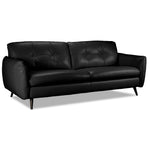 Carlino Leather Sofa and, Loveseat - Black
