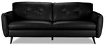 Carlino Leather Sofa - Black