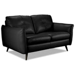 Carlino Leather Sofa, Loveseat and Chair Set - Black