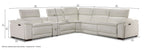 Ajax Leather 6-Piece Dual Power Reclining Sectional - White