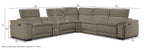 Ajax Leather 6-Piece Dual Power Reclining Sectional - Stone