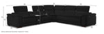 Ajax Leather 6-Piece Dual Power Reclining Sectional - Black