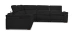 Ajax Leather 6-Piece Dual Power Reclining Sectional - Black