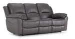 Alba Leather Power Reclining Sofa - Grey
