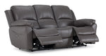 Alba Leather Power Reclining Sofa - Grey