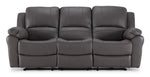 Alba Leather Power Reclining Sofa - Grey