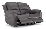 Alba Leather Power Reclining Loveseat - Grey