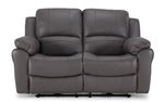 Alba Leather Power Reclining Loveseat - Grey