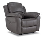 Alba Leather Power Reclining Sofa and Chair Set - Grey