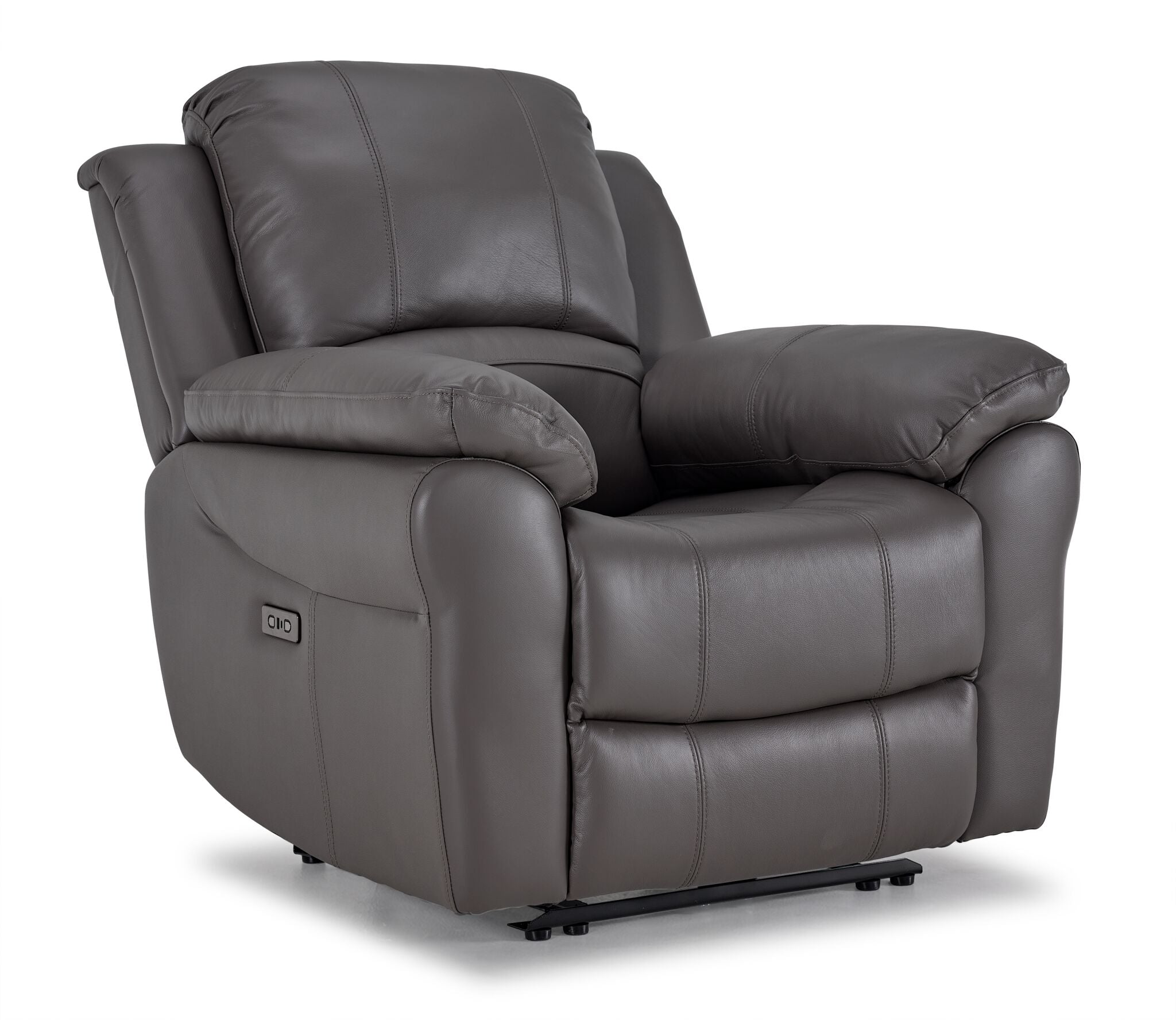 Alba Leather Power Reclining Sofa and Chair Set - Grey
