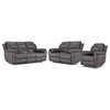 Alba Ens. Sofa, causeuse et fauteuil inclinables électriques à double inclinaison en cuir – gris