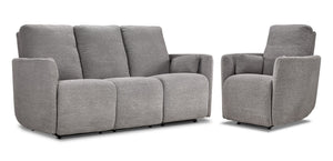 Alexis Ens. Sofa et fauteuil inclinables électriques – gris