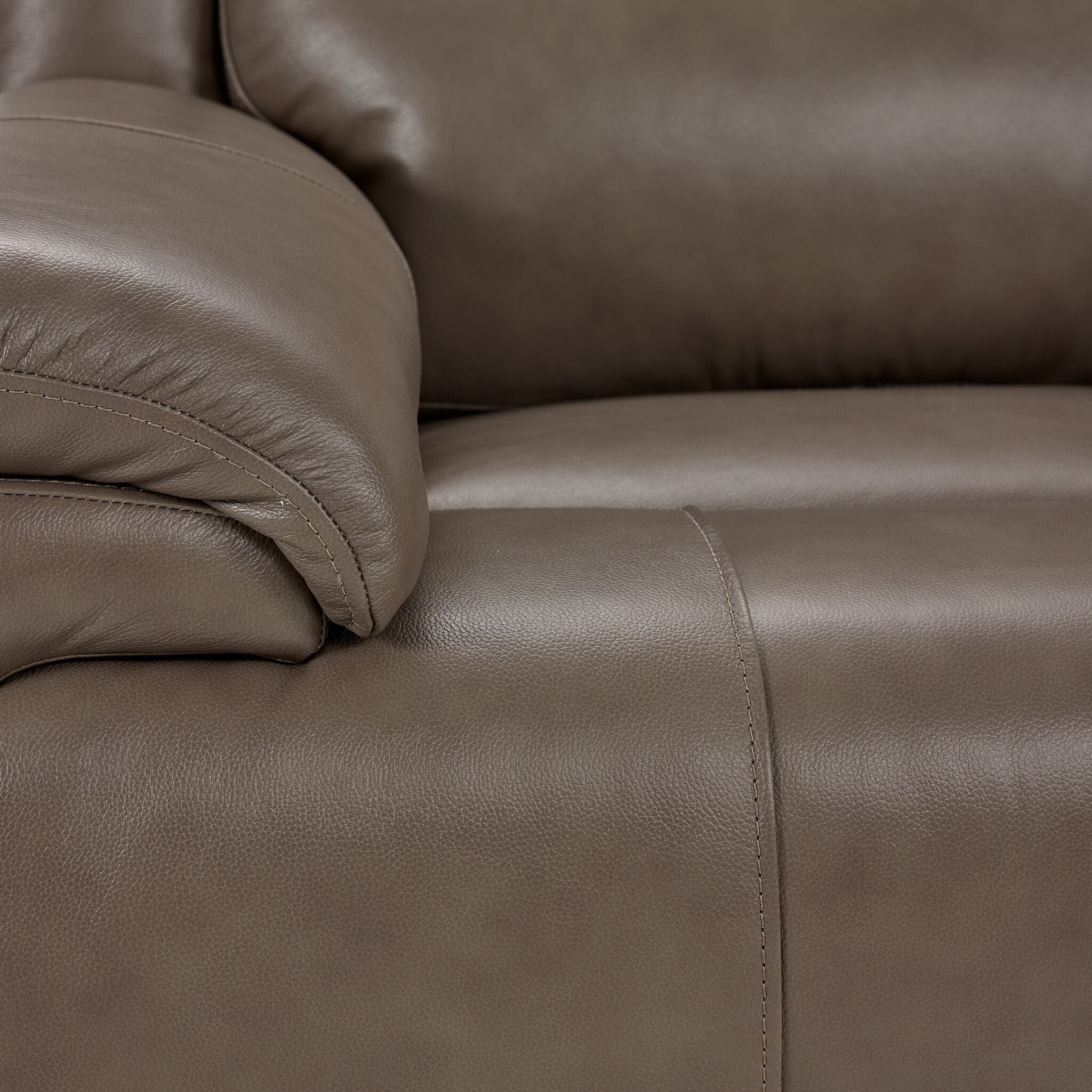 Allie Leather Dual Power Reclining Sofa and Loveseat Set - Mocha