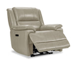 Allie Leather Dual Power Recliner - Fog