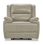 Allie Leather Dual Power Recliner - Fog