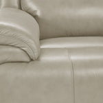 Allie Leather Dual Power Reclining Sofa and Loveseat Set - Fog