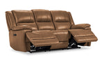 Allie Leather Dual Power Reclining Sofa - Canyon
